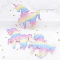 Upscale Glitter Iridescence Cartoon Unicorn Applique Padded Patches for DIY Happy Birthday Party Magical Dessert Gifts Decor