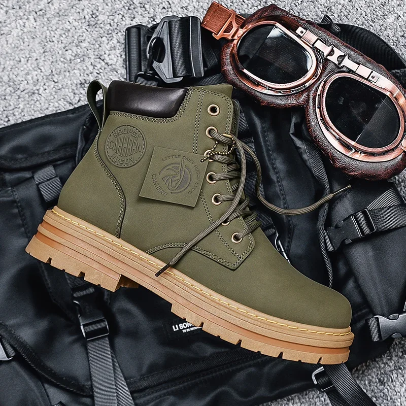 

2024 New Men Boots Fashion Motorcycle Ankle Boots for Waterproof Hiking Boot Winter Chelsea Retro Boots Comfy