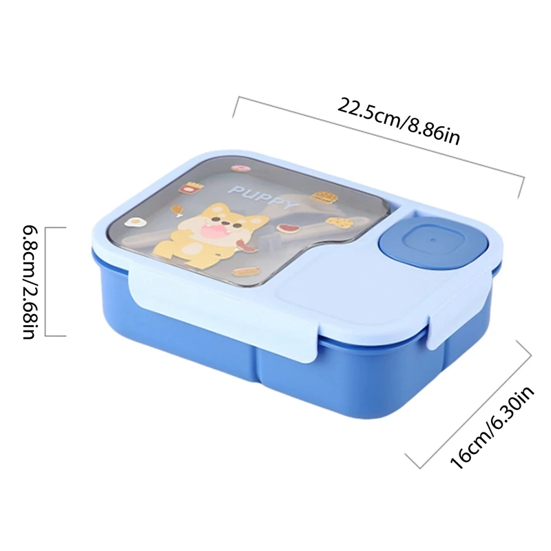 Bento Lunch Box For Kids Girls Cartoon Students Kawaii Cute Pony Heated 3 Grid Sandwich Snack Food Box Special Canteen Rabbit