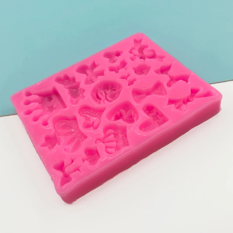 Cartoon Crown Bow Tie Silicone Cake Mold - Fondant Cupcake Jelly Candy Shaped Decorations Baking Mould for Kitchen