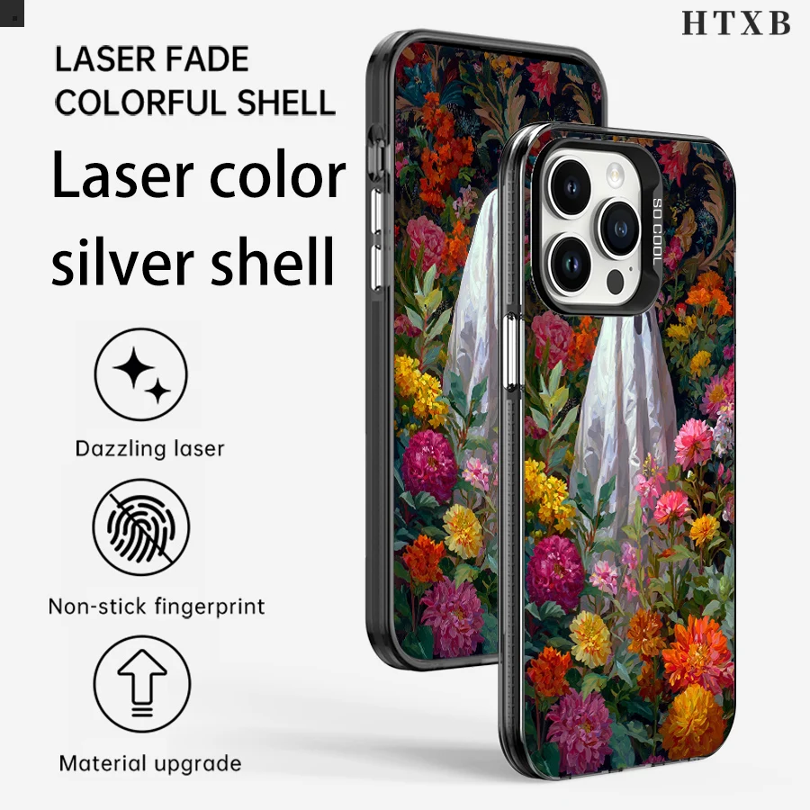 حافظة هاتف شبح ورقية للهالوين لهاتف آيفون 17 إلى 11 برو ماكس بلس