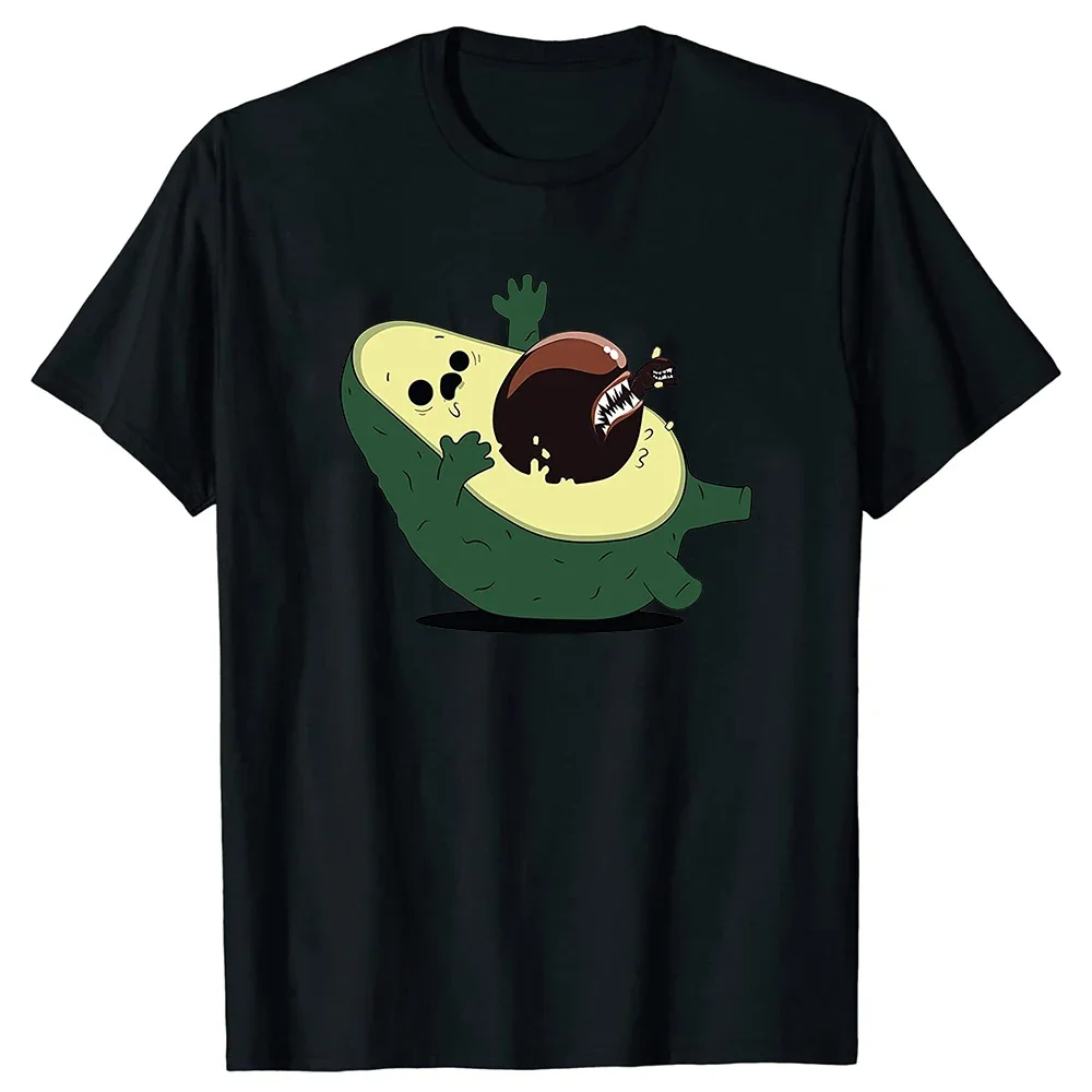 Graphic Cotton Streetwear Short Sleeve Birthday Gifts Summer Style Vegan T-shirt Funny Avocado Alien T Shirts  Mens Clothing