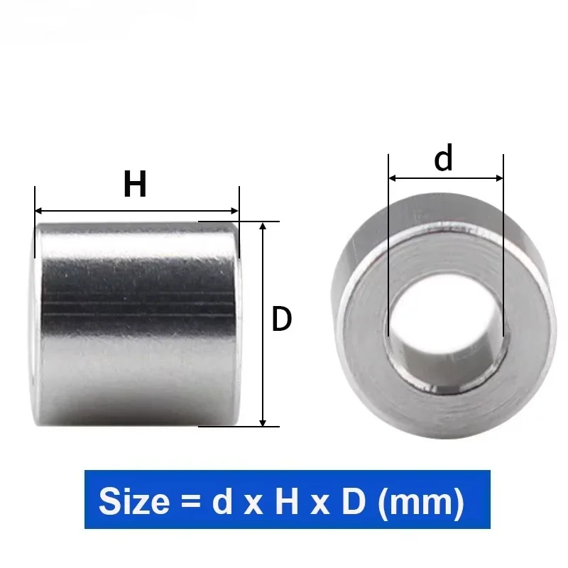 5~20Pcs Aluminum Flat Washer Thickness 1mm To 35mm Aluminum Bushing Through-Hole Gasket Spacer Standoffs Ound Hollow No Thread