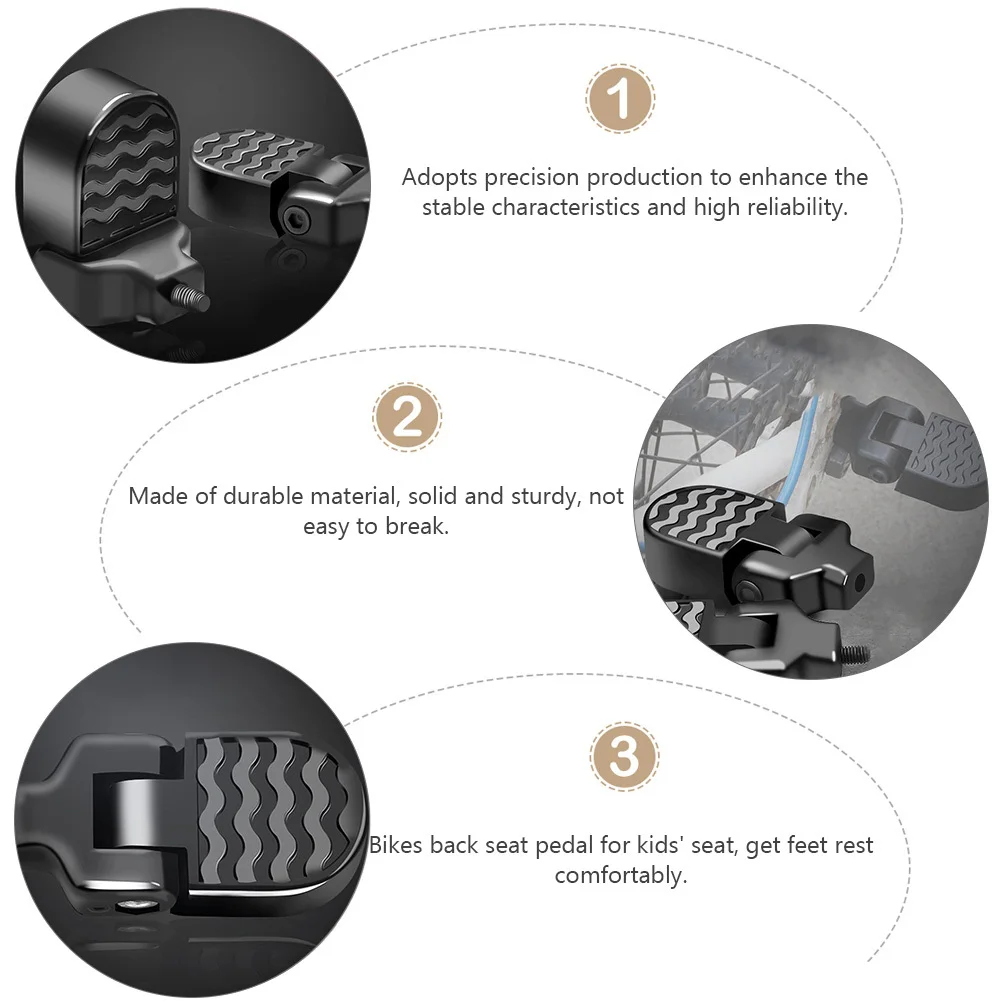 

1Pair Bike Rear Foot Peg Foldable Aluminum Alloy Durable Footrest Mountain Bike Backseat Pedal Rear Feet Stand