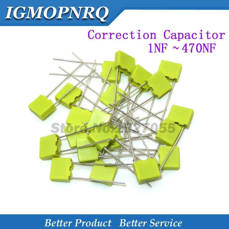 100pcs  Correction capacitor 1nF ~ 470nF 100V 100nf 220nf 10nf 47nf 22nf 1nf 0.47uf 0.1uf  Polypropylene Safety Plastic Film