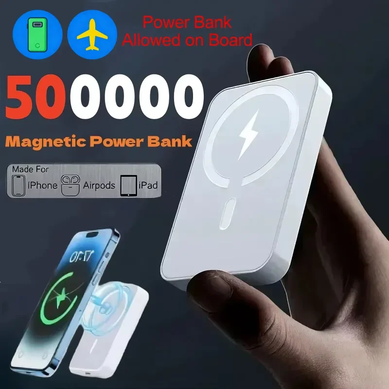 500000mAh Magnetic Wireless Power Bank PD22.5W Fast Charging External Portable Battery For iPhone Samsung Android 2026 view 2