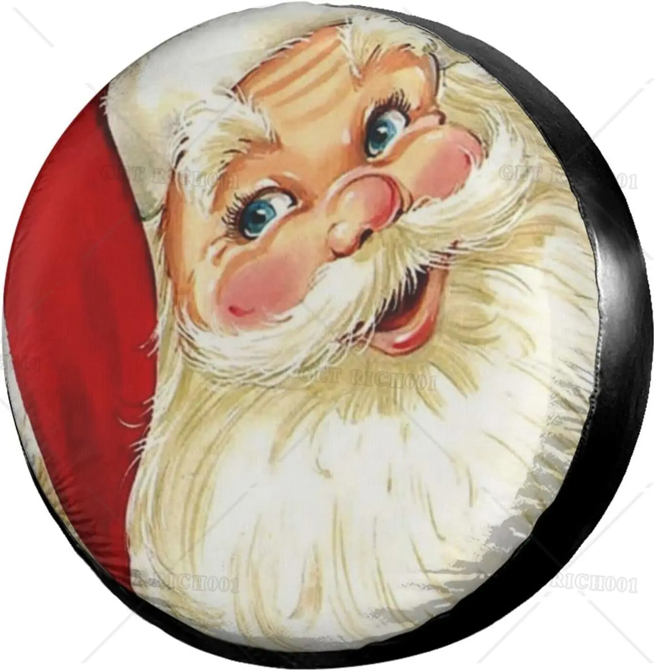 Christmas Santa Claus Spare Tire Cover Universal Wheel Tire Cover Dust-Proof Tire Protectors for Trailer Rv Van SUV Truck Camper