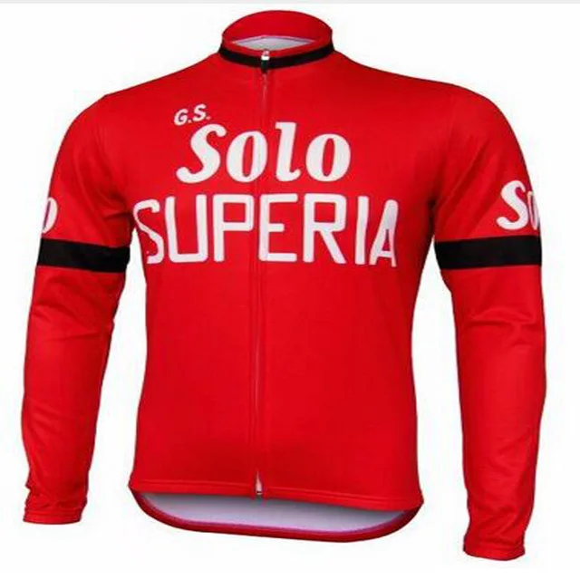 

Winter Fleece Thermal Only Cycling Jerseys GS Solo SUPERIA TEAM RETRO CLASSIC Long Sleeve Men Bike Wear Cycling Clothing