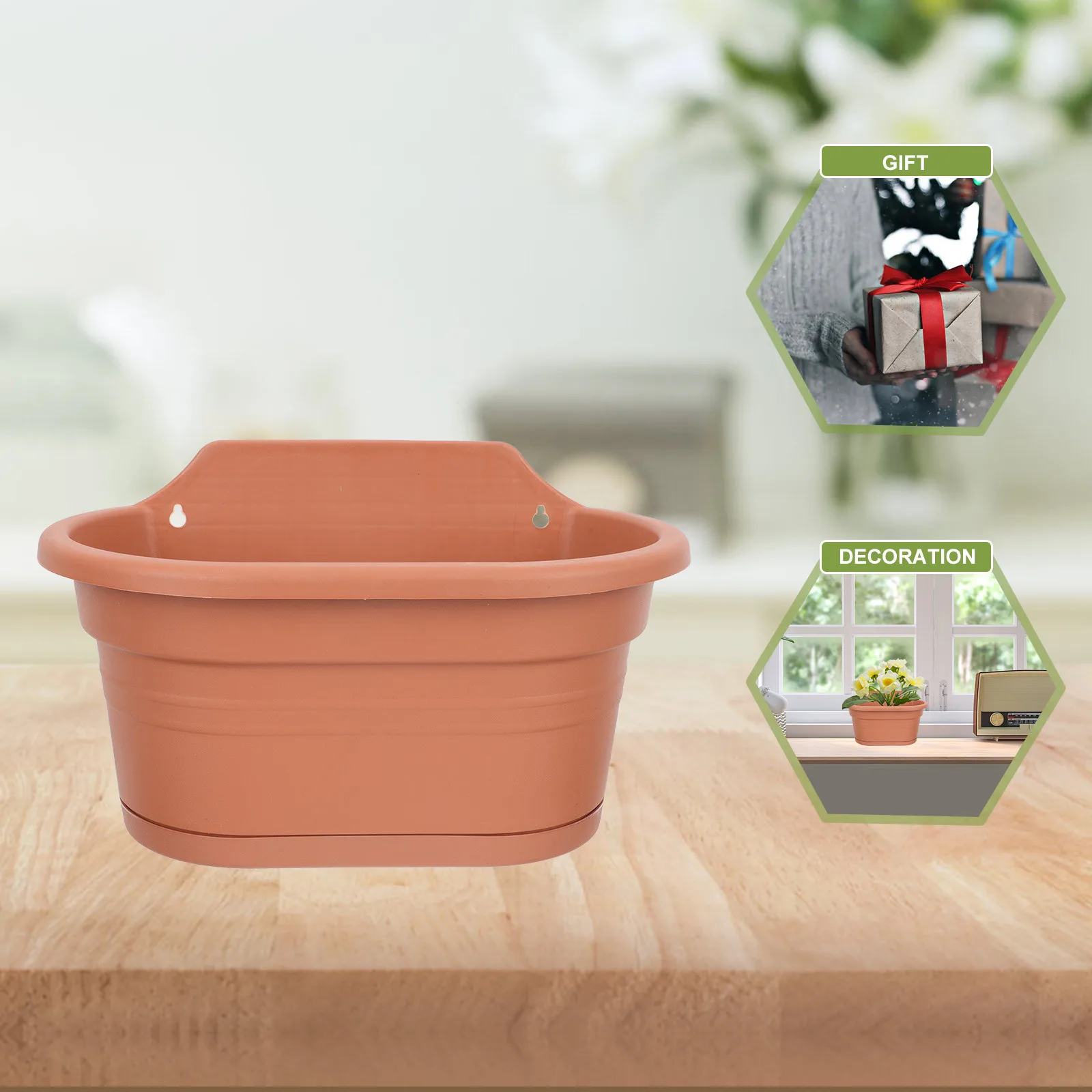 

1 Set Hanging Flower Pot Plastic Wall Mounted Garden Planter For Balcony Indoor Outdoor Plants Chlorophytum Flowerpot Succulent