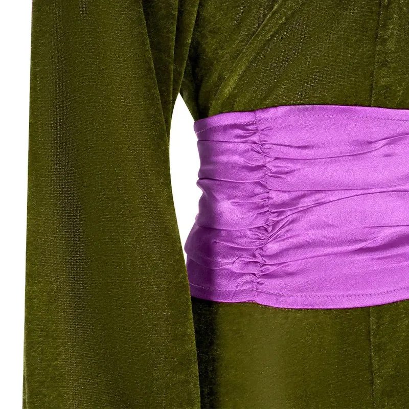 2025 aaa 파드메 코스프레 아미달라 의상 여성 유니폼 애니메이션 할로윈 크리스마스 파티 귀족 녹색 롱 드레스 수트 의상