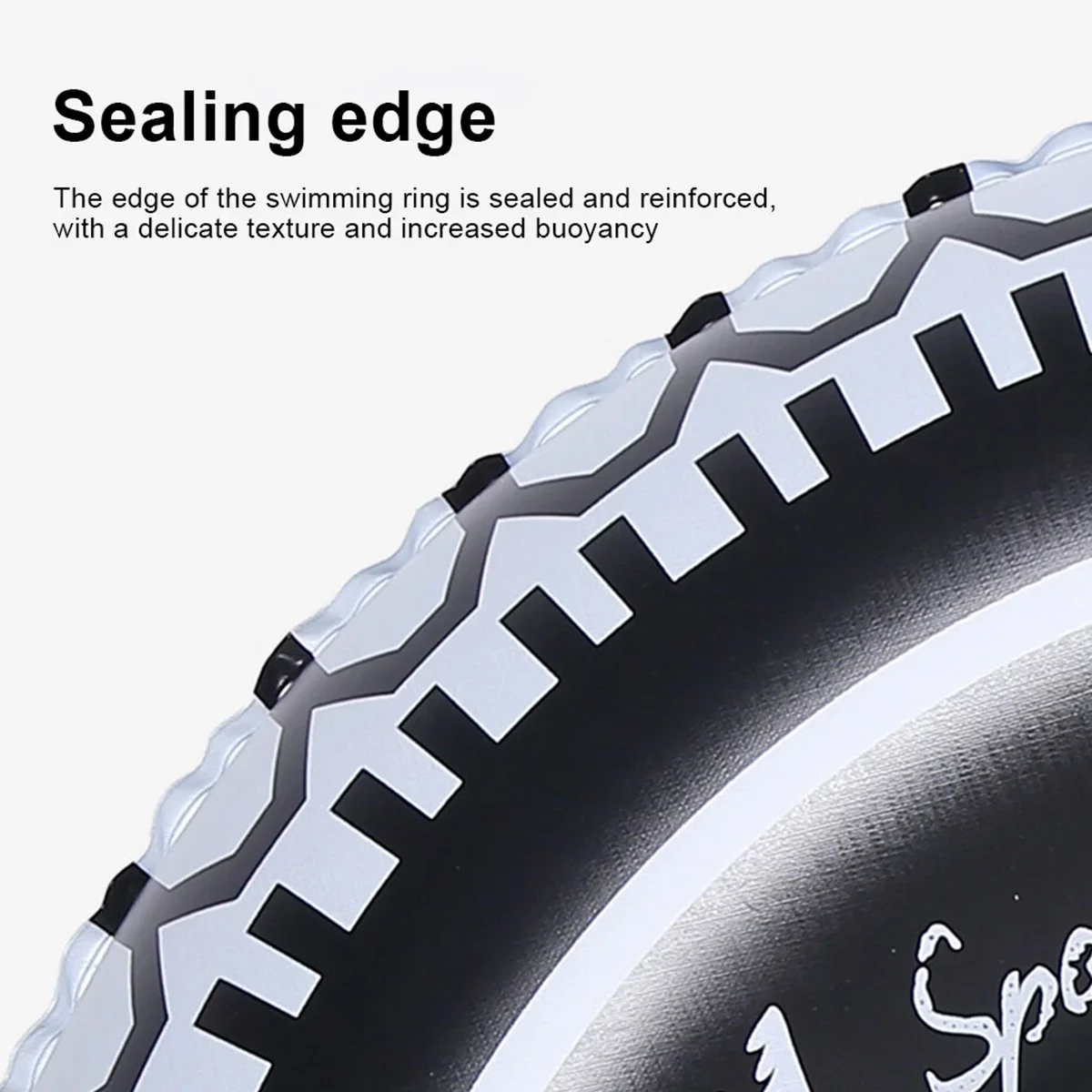 검은색 타이어 풍선 수영 반지 - 다양한 크기의 두꺼운 PVC 인쇄 수영장 플로트, 재미를 위한 물놀이 장난감