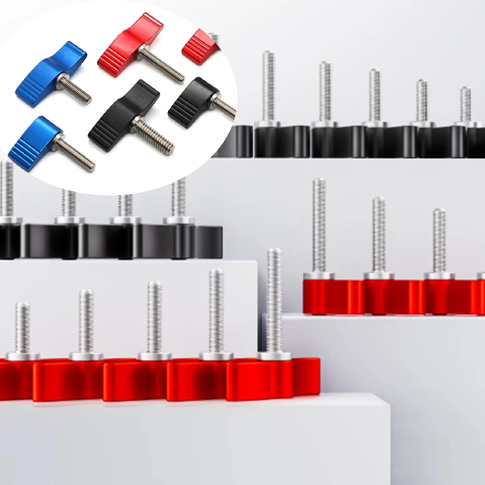 1-15Pcs M4 Butterfly Shaped Hand Twisted Screws Tube Clamp Handle Bolt Adjustable Elastic Handle Single / Double Wing