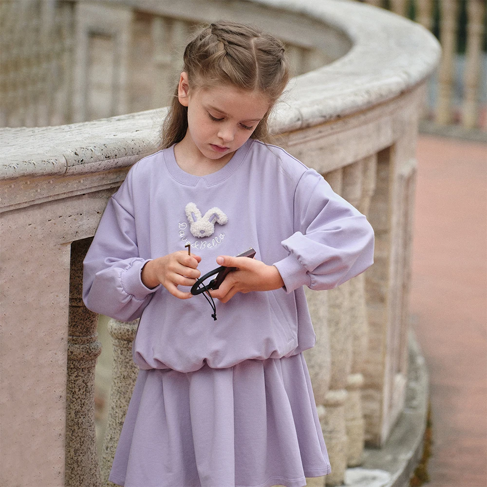 Dave Bella Children's Apring Autumn Dress Sweet Girl's Long Sleeve Princess Dress Cute Party Outdoor Clothes DK3254032