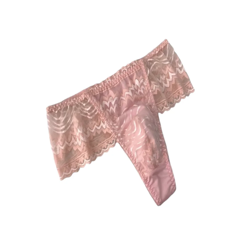 

Men Sexy Floral Lace Pouch Panties T-back Thong Bikini Briefs G-String Thongs Sissy Low Rise Panties Smooth Breathable Lingerie