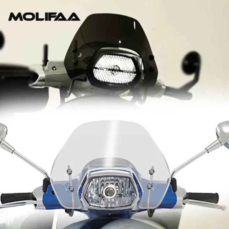 for Piaggio Vespa Sprint 150 Square Light Windshield Motorcycle Acrylic Windscreen Wind Deflector Smoked Transparent Accessories