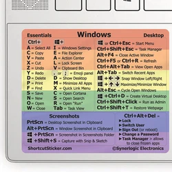 MAC OS Windows PC Reference Keyboard Shortcut Vinyl Sticker, Laminated, no-Residue Adhesive, for Any PC Laptop or Desktop