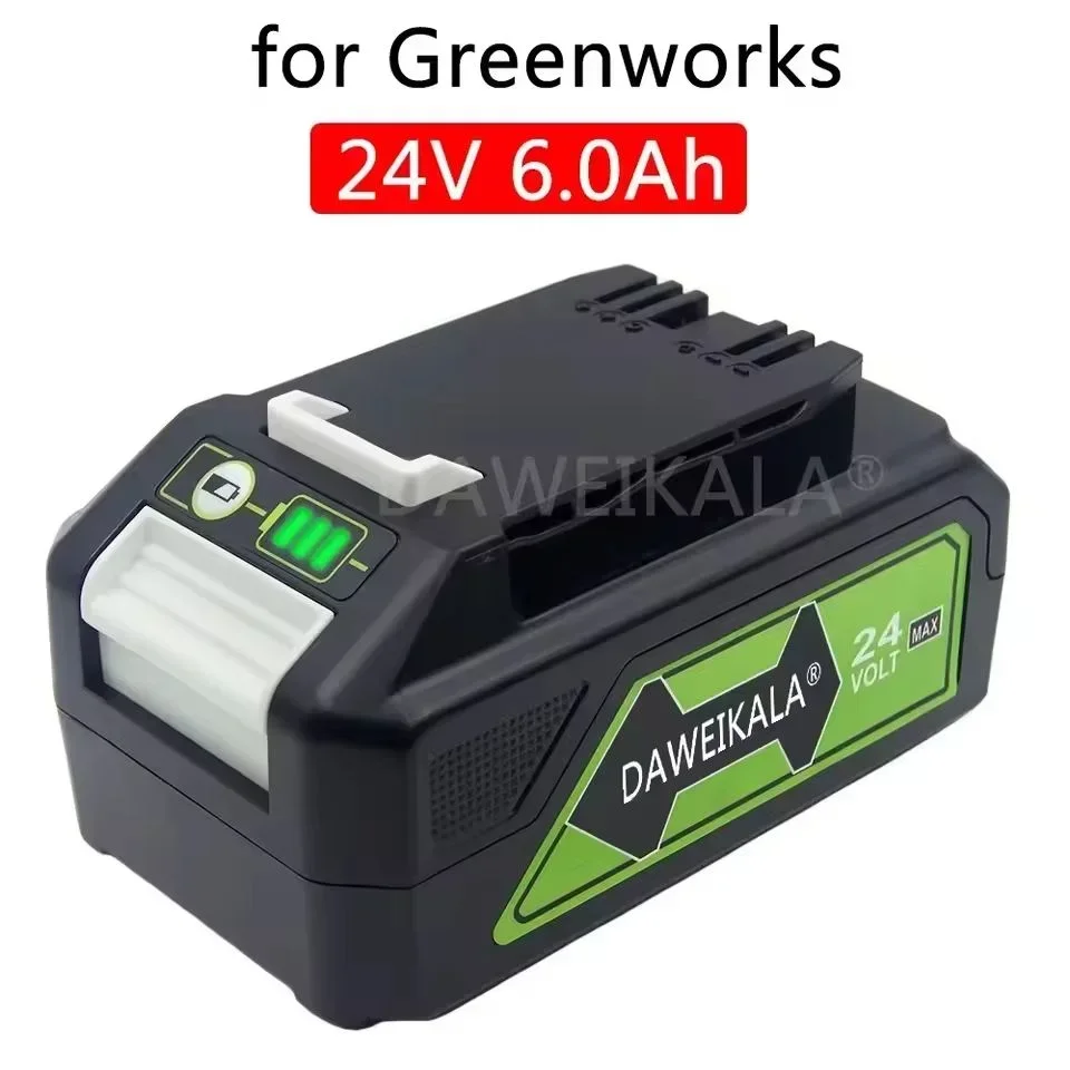 

2024 24V 6.0Ah Lithium-ion Replacement Battery G24B2 for Greenworks ALL devices of 24V tools 29842 29852 BAG708 29322 21342