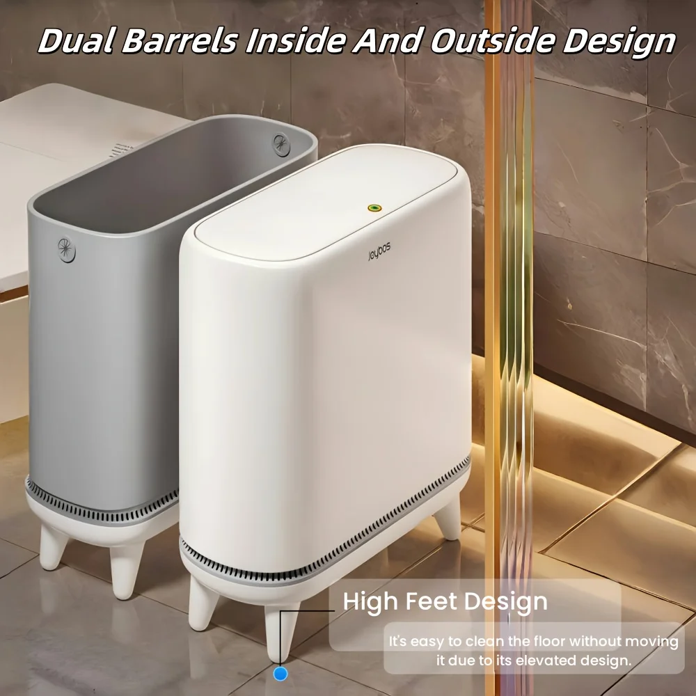 

Air-Pressurized Automatic Bagging Push-On Trash Can JOYBOS Narrow Slit High-Leg Garbage Can Bathroom Toilet For Home Dustbin