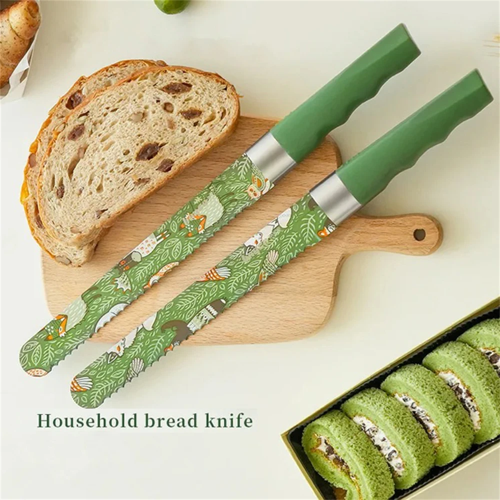 Profesional Stainless Steel Bread Knife Baking Wavy Pattern Serrated Knife Food Bread Cheese Cake Kitchen Knife Knife Tool ﻿