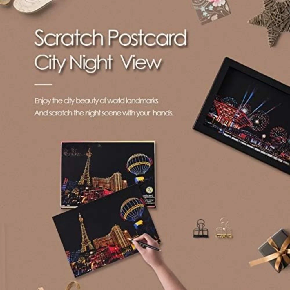 Magiczny papier do rysowania, mini pocztówki w kopertach, tablice do rysowania Rainbow Night, zarówno dla dorosłych, jak i dzieci