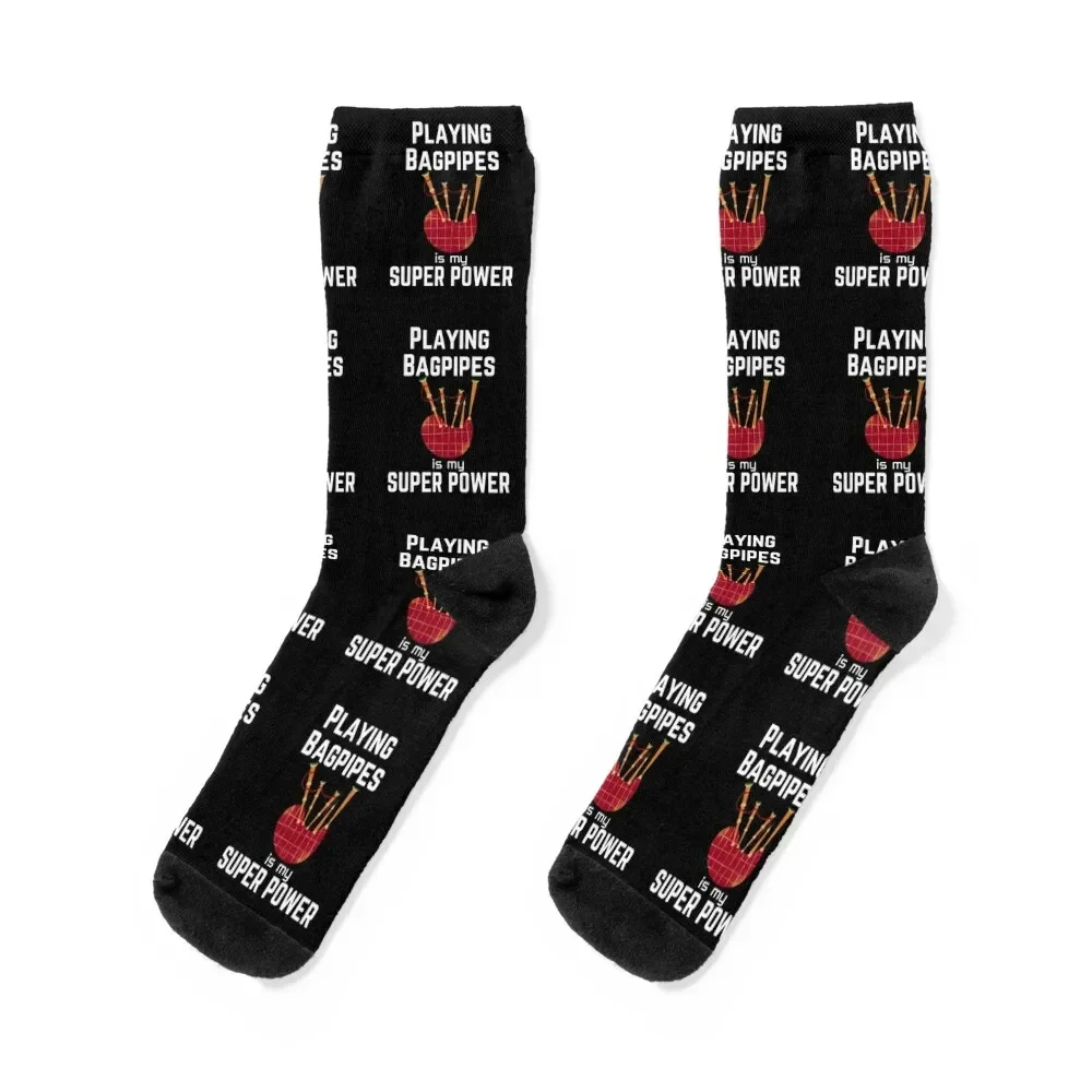 

Playing Bagpipes is my superpower Socks bright garter funny sock New year's Socks For Men Women's