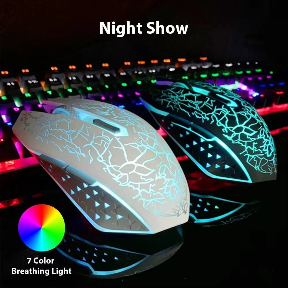 Rato sem fio rgb 2.4g bluetooth mouse de computador 1600dpi 6 botões mudo mouse ergonômico recarregável para macbook tablet laptops