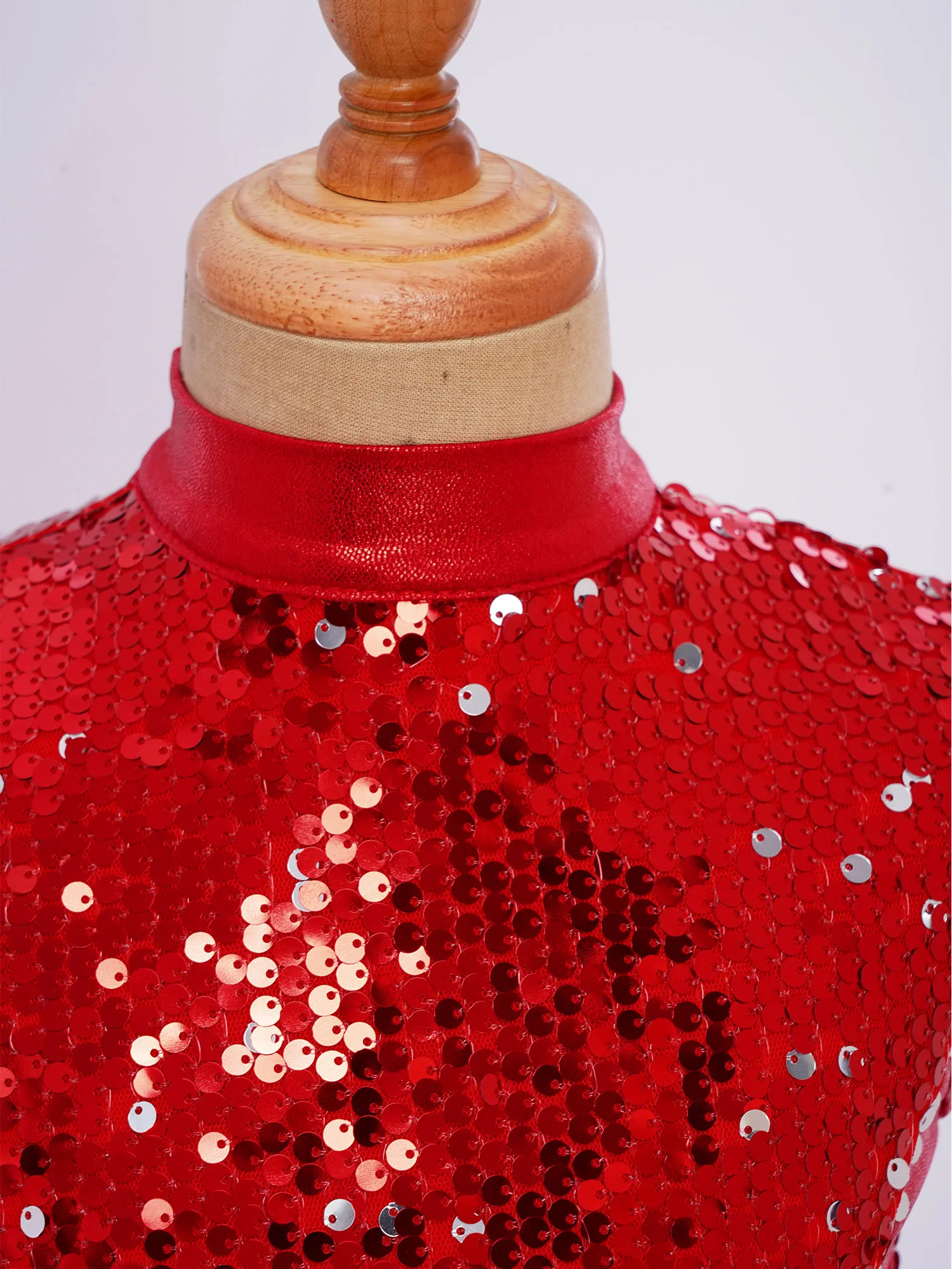 Costume de danse liturgique pour filles, tunique de danse moderne lyrique, sans manches, ourlet asymétrique, robe corsage à paillettes