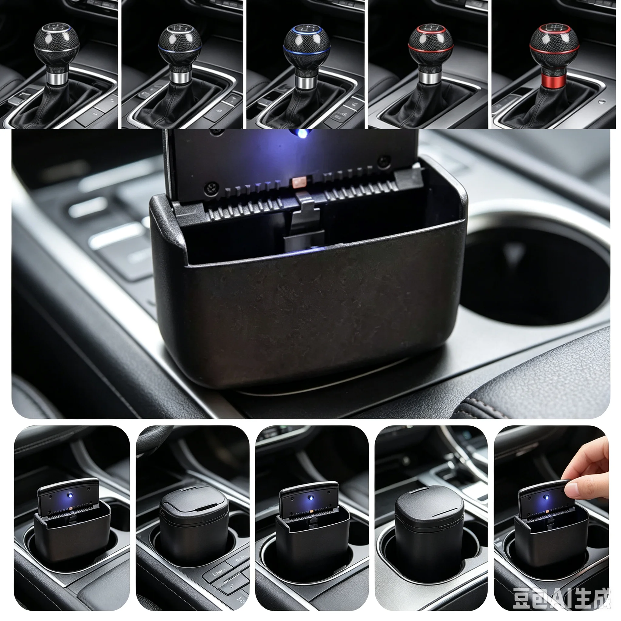 Универсальная автомобильная подвесная пепельница для кондиционера с LED-подсветкой, бездымная пепельница для автомобильного воздуховода.