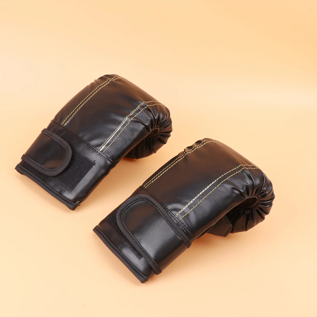 

1 Pair Pu Boxing Gloves Adult Training Sparring Hand Pads For Kickboxing Muay Thai Martial Arts Cardio Workout Black