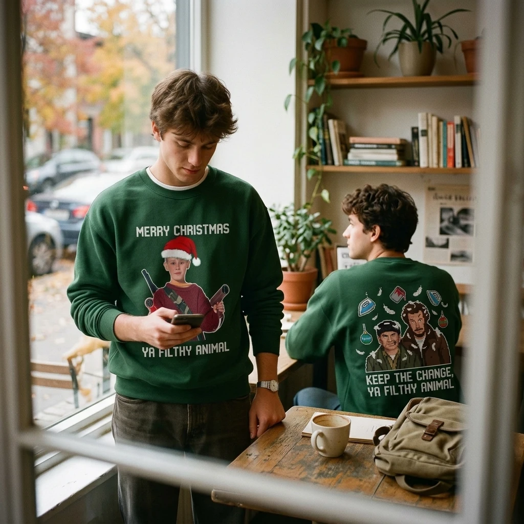 Funny Movie Sweatshirt Long Sleeve Ugly Christmas Sweater Parent-Child Pullover Xmas Party Cosplay Harajuku Round-Neck Clothing