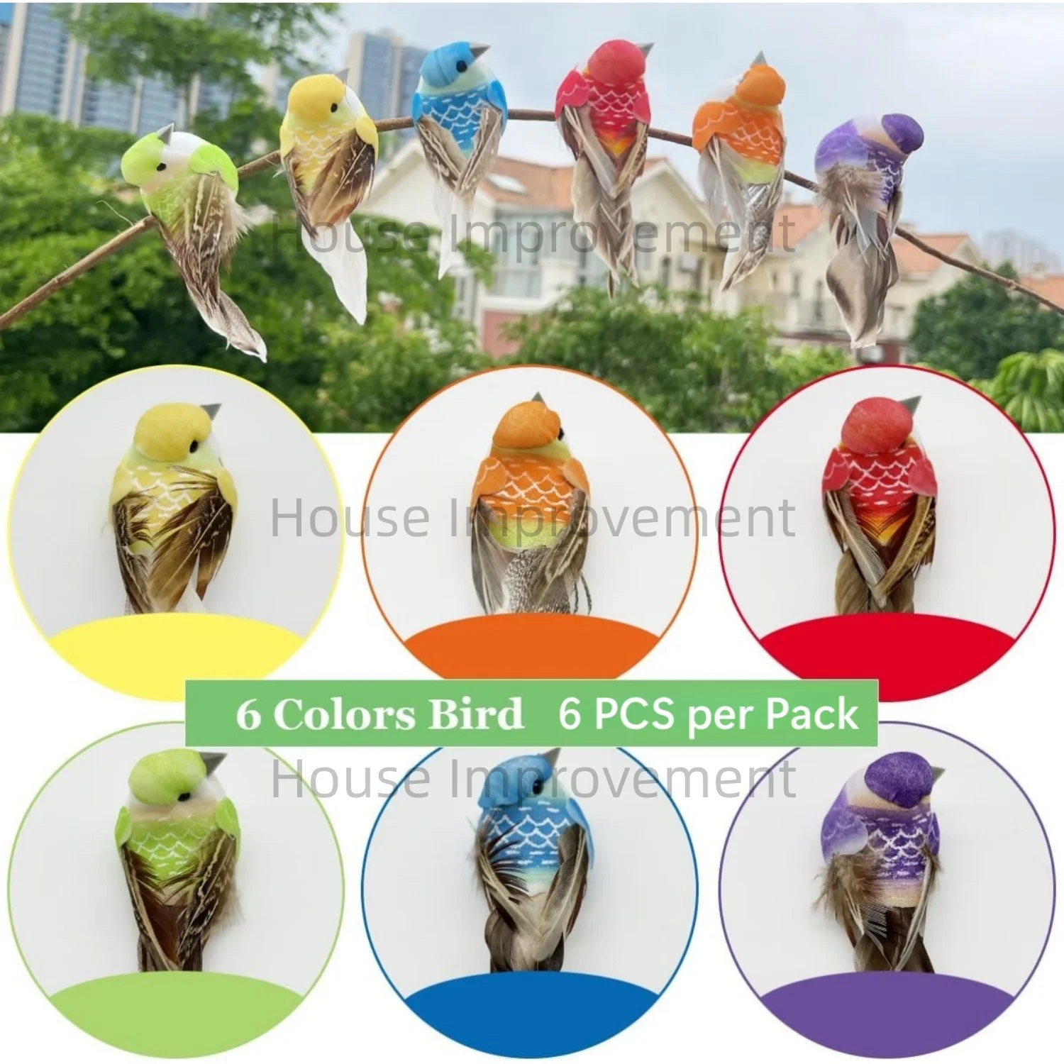 6 قطعة 10 سنتيمتر محاكاة الطيور الاصطناعي عصفور تمثال سطح المكتب المنمنمات رغوة زخرفة للمنزل DIY بها بنفسك الديكور ألعاب أطفال #5
