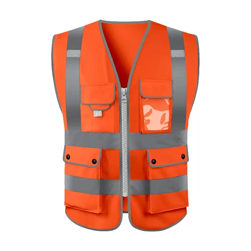 Safety Vest for Men High Visibility Vest Bicycle Motorcycle with Reflective Straps Reflective Vest with Zipper