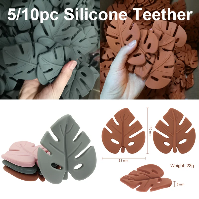 10pc Baby Tree Leaf Silicone Teether Newborn Molar Soother Infant Teething Chewing Child Toy Shower Gifts for kids