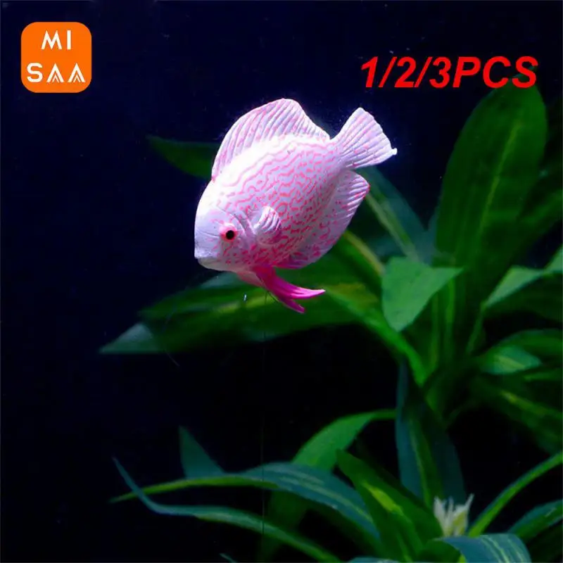 1/2/3PCS Aquarium Glowing Lionfish Ornament Glow In The Dark Bright Colors Silicone Landscape Design