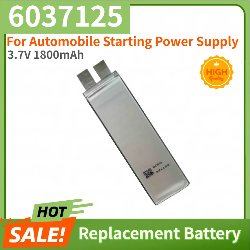 6037125 Battery 3.7V 1800mAh for Automobile Starting Power Supply High Quality Replacement Battery