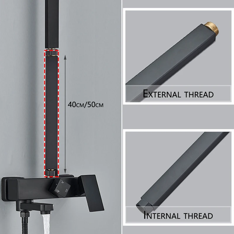 4-Function Wall Mounted Shower Faucet Set Rainwater Bathtub Shower Mixer Rotary Bathtub Single Handle Shower System