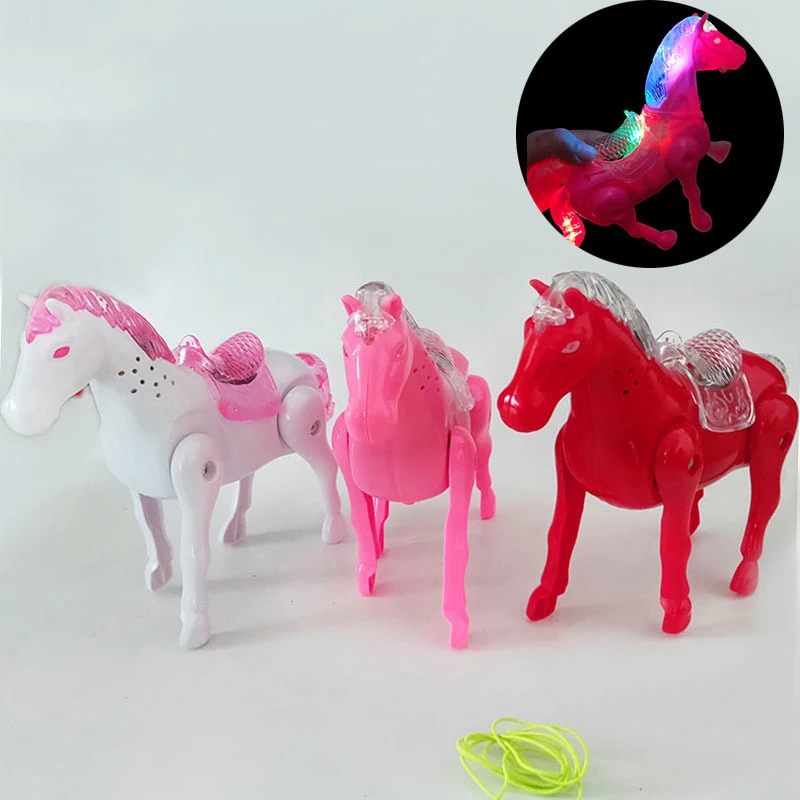 Kinderen Elektrische Trek Touw Cartoon Leuke Kruipende Kleurrijke Pony Speelgoed Creatief Plezier Licht Emitting Met Muziek Elektrische Pop Kids Geschenken