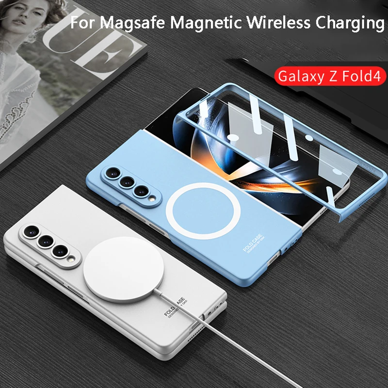 Custodia magnetica Ultra sottile per Samsung Galaxy Z Fold 3 4 5G Fold4 Fold3 per ricarica Wireless Magsafe con copertura della pellicola dello