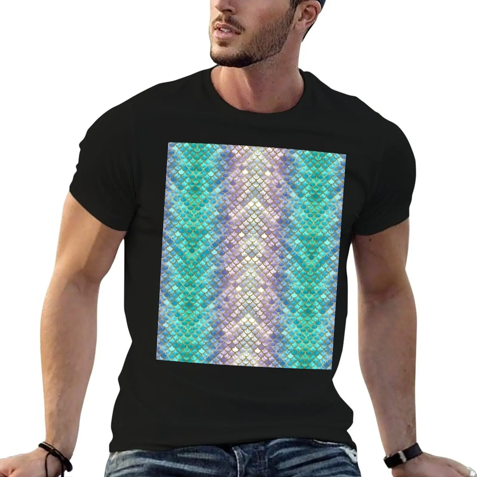 Pretty Mermaid Scales 38 T-Shirt Durable Work Wear T-Shirt