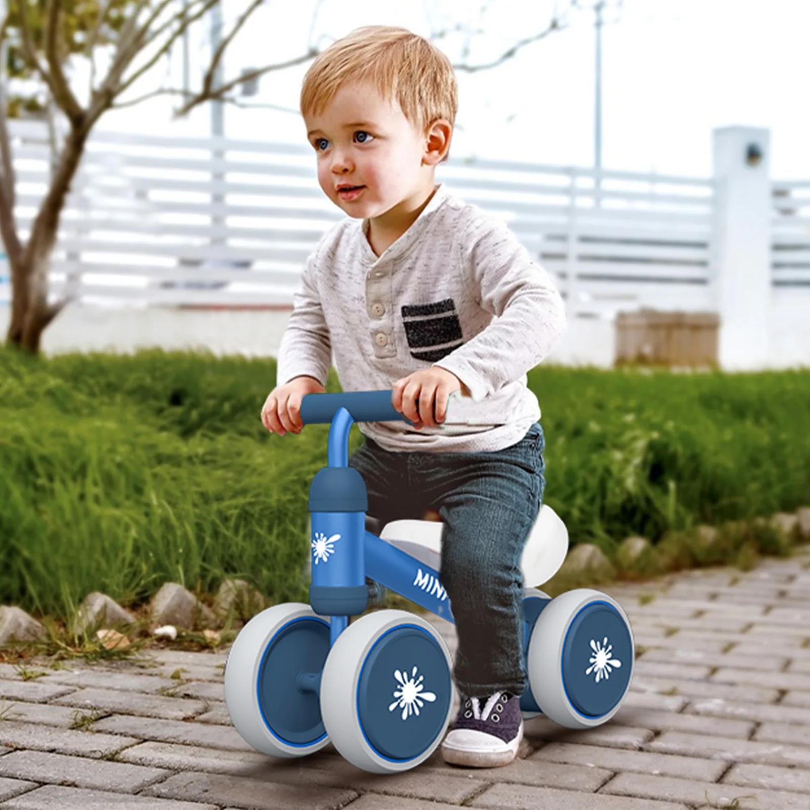 Bicicletas de equilíbrio para bebês, brinquedos para meninos e meninas de 1 ano, andador interno anti-queda para bebês de 10 a 24 meses, primeiro andar de bicicleta, presente de aniversário