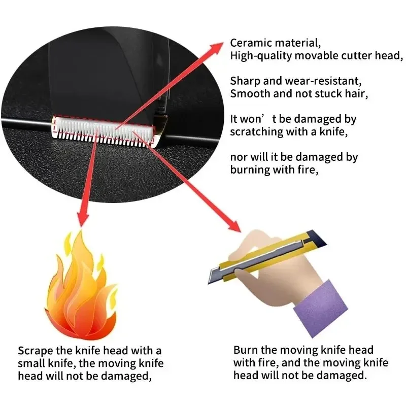 Cortadora de pelo profesional para hombre y niño, máquina de corte de pelo con cuchilla de cerámica recargable, bajo nivel de ruido