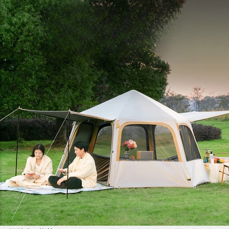 

Automatic inflatable hexagonal tent camping full set of camping equipment portable folding rain and sun protection