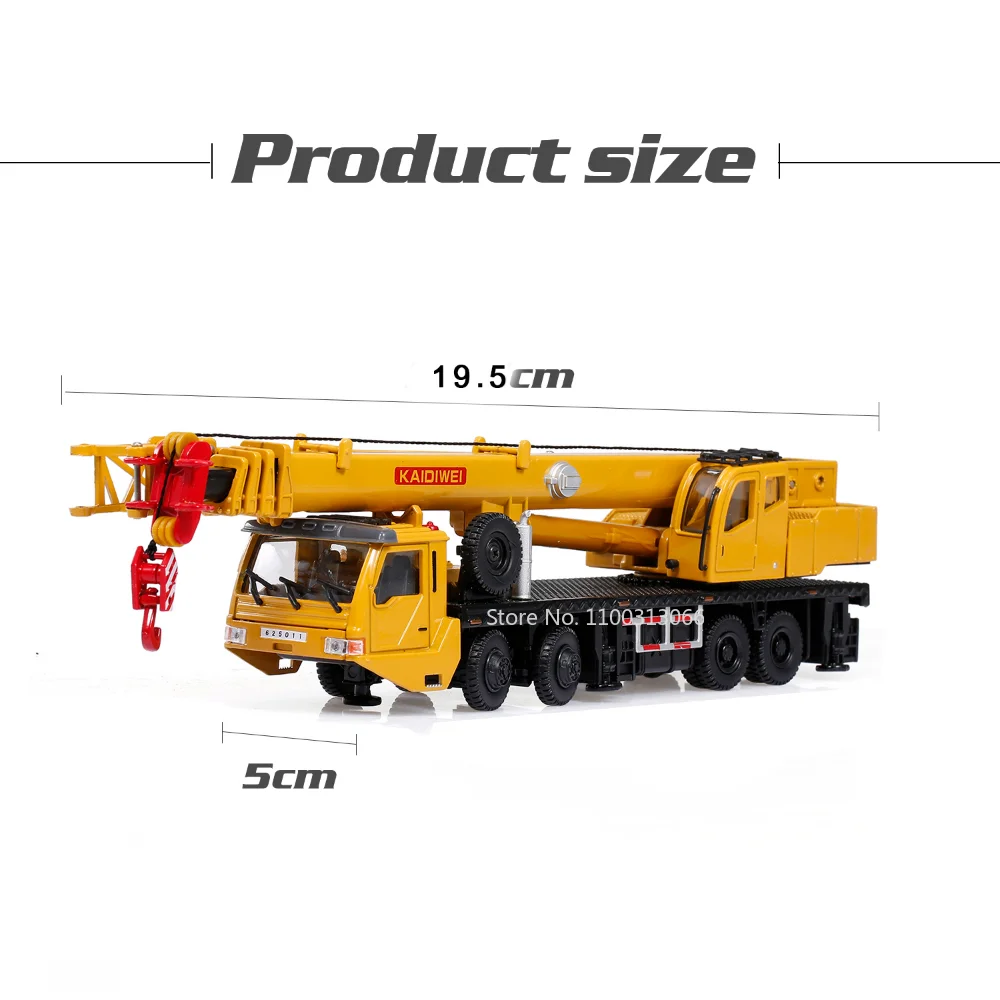 1:55 Simulation Alloy Diecast Engineering Crane 360 Degress Rotate With 4 Front Wheel Steering Engineering Cars Model Kid Toys