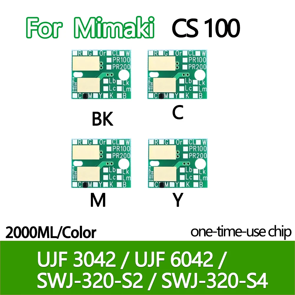 4 Colors/Set For Mimaki CS100 Cartridge One Time Chip For Mimaki SWJ-320-S2 SWJ-320-S4 Printer