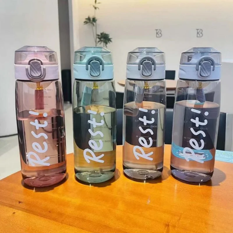

500 мл большая емкость, летняя прозрачная спортивная бутылка для воды, герметичный портативный чайник для питья с ручкой-непроливайкой, чашка для сока и молока