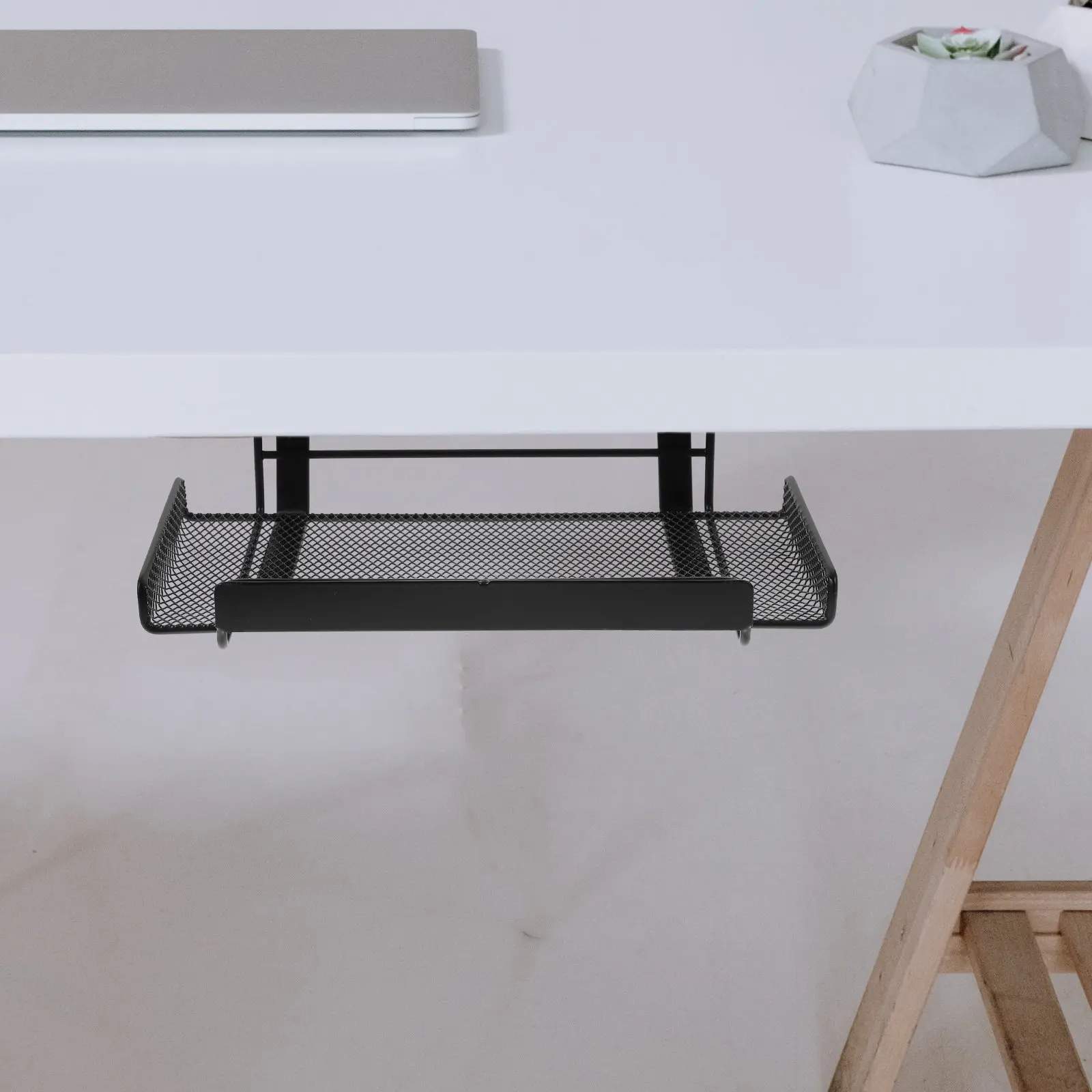 Heavy Duty Under Desk Cable Tray Metal Wire Organizer with Mounting Holes for Cable Management Desk Cord Storage Power Supply