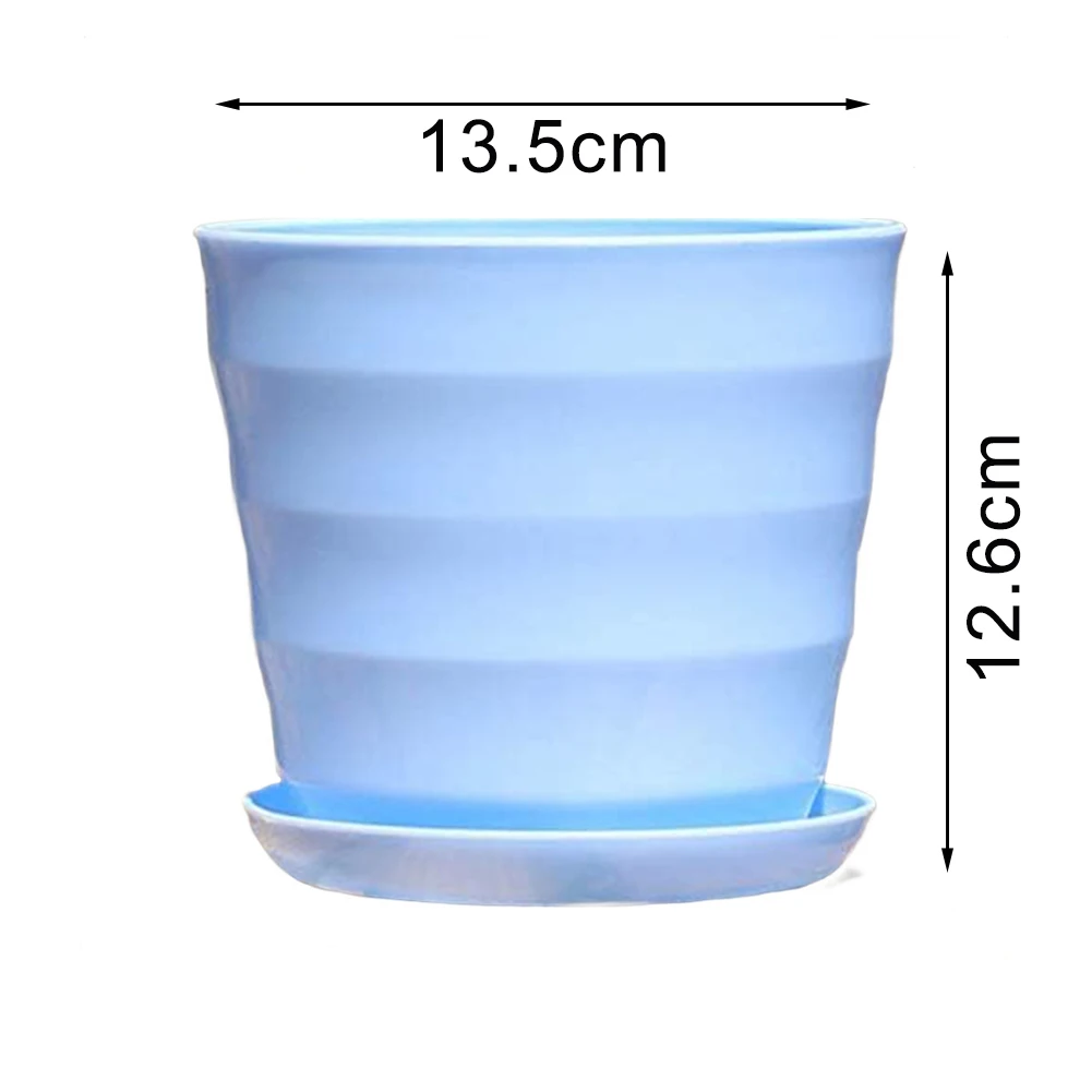 Multicolored Imitation Flower Pots with Drainage Tray for Clean Plant Care Perfect for Living Room and Balcony