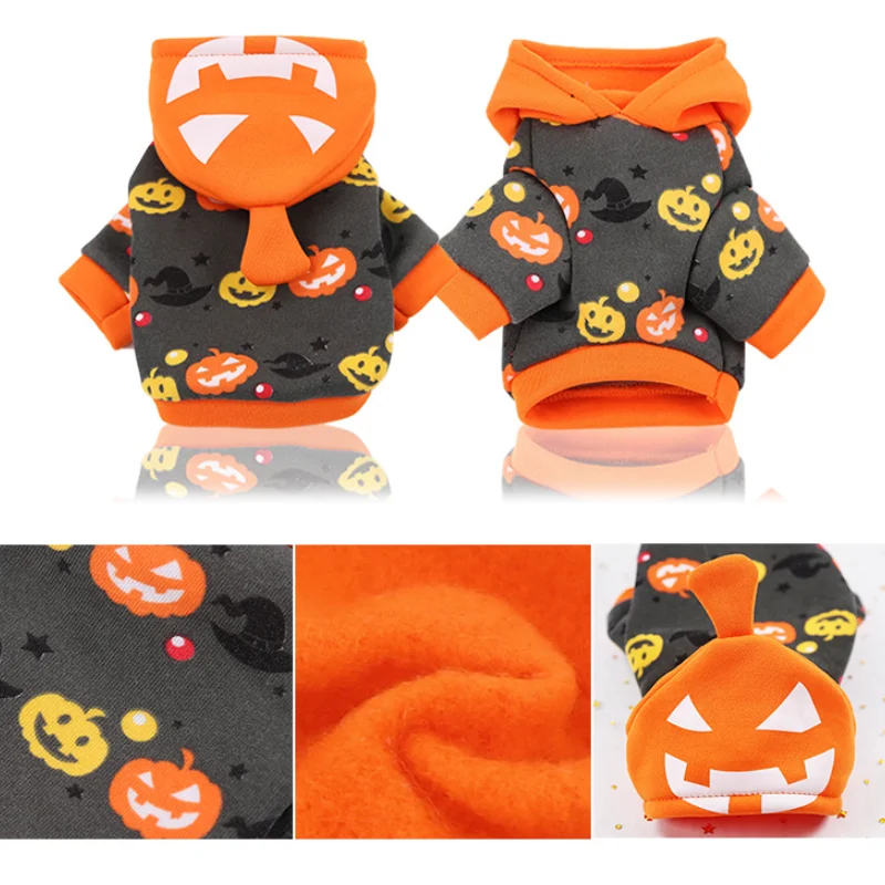 Halloween Funny Hoodies, Pet Pumpkin Clothes, Transformed Into Dog and Cat Overcoat, Pet Clothing