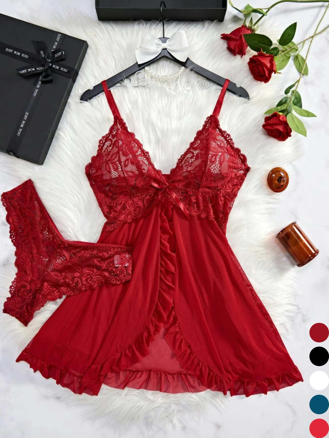 

Women Nightgown Lace Lingerie Dress Sleepwear Mini Slip Chemise Nightwear Naughty Thong And Nightdress
