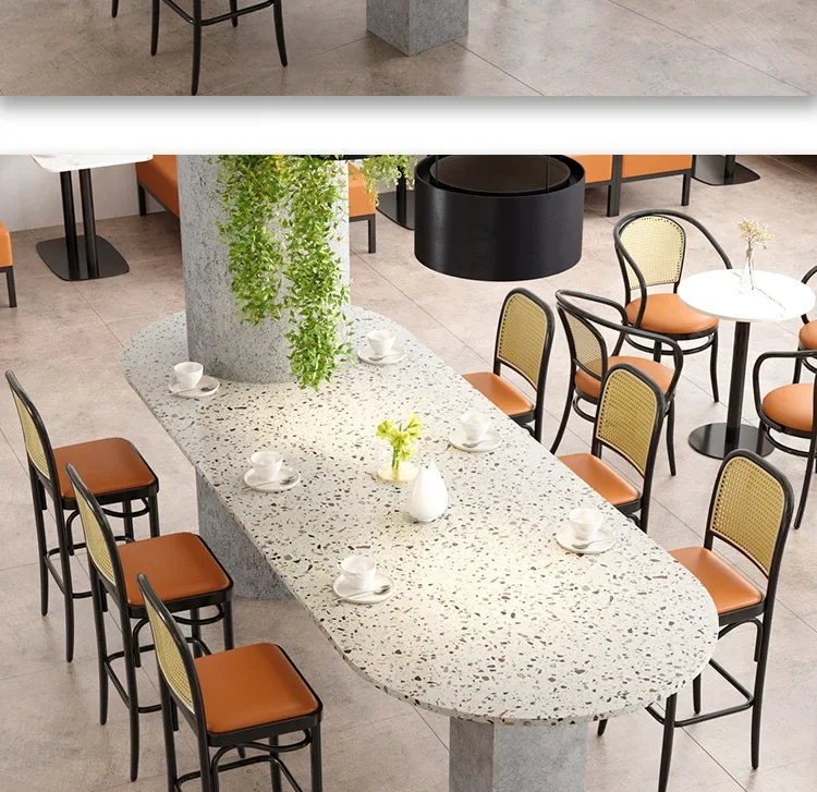 Bar coffee shop rattan bar chair theme restaurant bar tea restaurant sofa table and chair hamburger shop milk tea shop booth